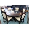 Image 1 : Large near new quality contemporary style 60" diameter dining table with decorative under glass cent