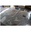 Image 2 : Large near new quality contemporary style 60" diameter dining table with decorative under glass cent