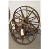 Image 1 : Four metal implement wheels of various sizes including 19" , 20", 25" and 26"