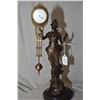 Image 1 : Antique German "Junghans" Art Nouveau swinging pendulum clock with bronze full female figure : Diana