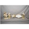 Image 2 : Selection of antique porcelain figural collectibles including comport, male and female figurines, an