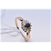 Image 1 : Ladies 14kt yellow gold, diamond and sapphire gemstone ring