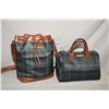 Image 1 : Two vintage genuine Ralph Lauren bags including a Polo green plaid Boston bag and a Polo green plaid