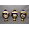 Image 1 : Three Coalport china hand painted limited edition commemorative lidded urns including Charles and Di