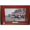 Image 1 : Three framed hunt scene prints including "Gone Away", "Bachelors Hall' and large "Mr. Will M. Long o