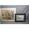 Image 2 : Selection of Oriental collectibles including two framed wood block prints, original watercolour, fra