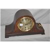 Image 1 : Vintage quarter cut oak top hat triple train mantle clock, working at time of cataloguing