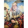 Image 1 : Large framed giclee on canvas print " E-Tey-Hoo-Taey, face" by H.H. Cross