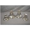 Image 1 : Two pairs of Birks sterling silver candle holders including 3 1/2" and 3" with etched base