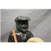 Image 2 : Jade carving "Handgames Drummer" signed by artist Mike Beaver, 6 1/2" in height