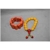 Image 1 : Beeswax style prayer bead bracelet and a south sea red coral bracelet