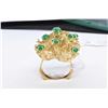 Image 2 : Vintage 14kt yellow gold and chrysoprase ring set with 2.80ct square faceted chrysoprase gemstones. 