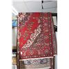 Image 1 : 100% Iranian wool carpet with large center medallion and overall floral design, red background, high