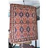 Image 1 : 100% Iranian wool Shiraz carpet with overall geometric design in stylized floral, burnt orange backg