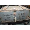 Image 2 : Heavy duty shop made four wheel handled cart plus a wooden shipping/storage crate