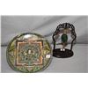 Image 1 : An Imperial reticulated green jade pendant and a Sino-Tibetan prayer plate