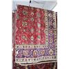 Image 1 : 100% Iranian wool Tabriz carpet with overall geometric floral design, wide triple border, red backgr