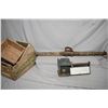 Image 1 : Selection of primitives including wooden Canada Dry crate, airmail scale and a large yoke