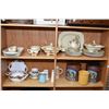 Image 1 : Two shelves of collectibles including H & K Tunstall "Wayside" tableware, Royal Albert, semi-porcela