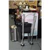 Image 1 : Selection of hair salon items including garbage can, three folding chairs, two banner stands and an 