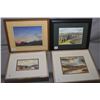 Image 1 : Four original framed artworks including watercolours and a pastel