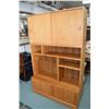 Image 1 : Mid century teak veneered multi section cabinet with sliding doors and open display