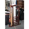 Image 1 : Selection of pool cues and wall mount rack