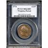 Image 1 : 1773[1/2P] Virginia Halfpenny, Period MS63 Brown PCGS.