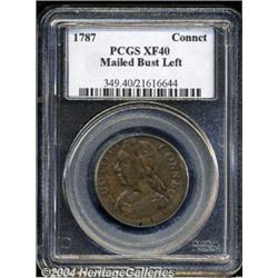 1787[COPPER] Connecticut Copper, Mailed Bust Left XF40 PCGS.