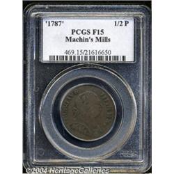 1787[1/2P] Machin's Mills Halfpenny Fine 15 PCGS.