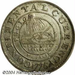 1776[$1] Continental "Dollar," CURRENCY, Pewter, EG FECIT, AU55 PCGS.