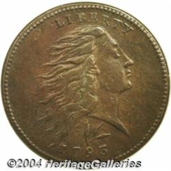 1793[1C] Wreath Cent--Lettered Edge--Cleaned--ANACS. AU Details, Net XF40.