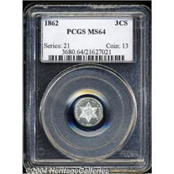 1862[3CS] MS64 PCGS.