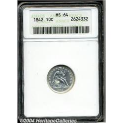 1842[10C] MS64 ANACS.