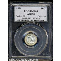 1874[10C] Arrows MS64 PCGS.