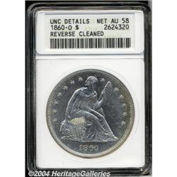 1860-O[S$1]--Reverse Cleaned--ANACS. Unc Details, Net AU58.
