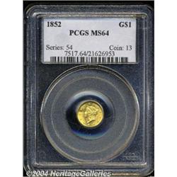 1852[G$1] MS64 PCGS.
