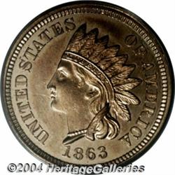 1863[1C] One Cent, Judd-300, Pollock-360-362, Low R.7, PR65 Cameo PCGS.