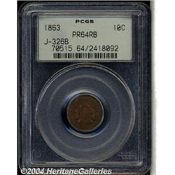 1863[10C] Postage Currency Ten Cents, Judd-326B, unlisted in Pollock, Possibly R.8, PR64 Red and Bro