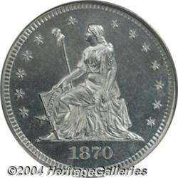 1870[25C] Quarter Dollar, Judd-887, Pollock-986, High R.7, PR66 PCGS.