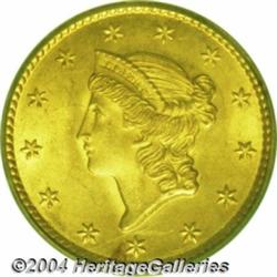 1849[G$1] Open Wreath MS64 PCGS.