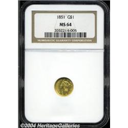 1851[G$1] MS64 NGC.
