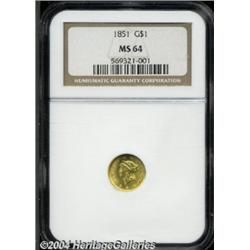 1851[G$1] MS64 NGC.