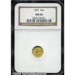 1851[G$1] MS64 NGC.