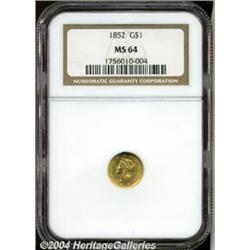 1852[G$1] MS64 NGC.