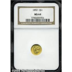1853[G$1] MS64 NGC.