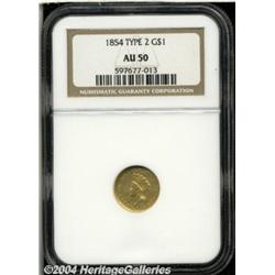 1854[G$1] Type Two AU50 NGC.