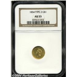 1854[G$1] Type Two AU53 NGC.