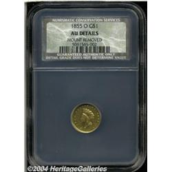 1855-O[G$1] AU50 Details, Mount Removed, NCS.