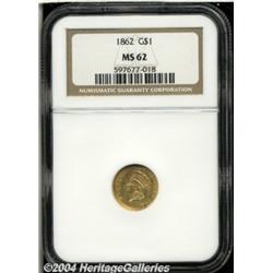 1862[G$1] MS62 NGC.